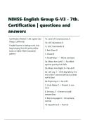 NIHSS-English Group G-V3 - 7th&period; Certification questions and answers