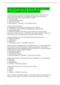 SCHIZOPHRENIA EXAM QUESTIONS WITH COMPLETE ANSWERS