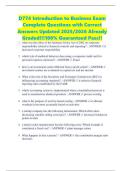 D774 Introduction to Business Exam Complete Questions with Correct Answers Updated 2025&sol;2026 Already Graded&excl;&excl;&excl;100&percnt; Guaranteed Pass&excl;&excl;