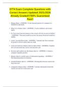 D774 Exam Complete Questions with Correct Answers Updated 2025&sol;2026 Already Graded&excl;&excl;&excl;100&percnt; Guaranteed Pass&excl;&excl;