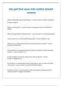 disc golf final exam with verified detailed answers