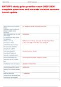 AMTRPT study guide practice exam 2025-2026  complete questions and accurate detailed answers  latest update