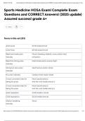 Sports Medicine HOSA Exam&vert; Complete Exam Questions and CORRECT Answers&vert; &lpar;2025 update&rpar; Assured success&vert; grade A&plus;