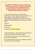RASMUSSEN PHARM FINAL EXAM LATEST 2025&sol;  2026 ACTUAL EXAM WITH COMPLETE QUESTIONS  AND CORRECT DETAILED ANSWERS &lpar;100&percnt;  VERIFIED ANSWERS&rpar; &vert;ALREADY GRADED A&plus;&vert; &vert;&vert;  VERIFIED EXAM&excl;&excl;&excl;&vert;&vert; &vert;&vert;LATEST EXAM&excl;&excl;&excl;&vert;&vert;