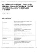 BIO 2301 Human Physiology - Exam 1 &lpar;CSCC - SU18&rpar; 2025 EXAM QUESTIONS AND VERIFIED SOLUTIONS &vert;ELABORATED &DETAILED ANSWERS&excl;&excl;
