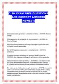 CISM EXAM PREP QUESTIONS AND CORRECT ANSWERS &lpar;NEWEST&rpar;