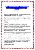 ISACA Certified Information Security Manager &lpar;CISM&rpar; Prep Exam Questions and Correct Answers