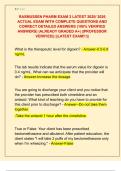 RASMUSSEN PHARM EXAM 2 LATEST 2025&sol; 2026  ACTUAL EXAM WITH COMPLETE QUESTIONS AND  CORRECT DETAILED ANSWERS &lpar;100&percnt; VERIFIED  ANSWERS&rpar; &vert;ALREADY GRADED A&plus;&vert; &vert;&vert;PROFESSOR  VERIFIED&vert;&vert; &vert;&vert;LATEST EXAM&excl;&excl;&excl;&vert;&vert; 