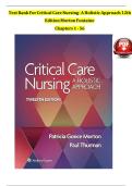 TEST BANK For Critical Care Nursing- A Holistic Approach&comma; 12th Edition by Morton Fontaine&comma; Verified Chapters 1 - 56&comma;