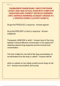 RASMUSSEN PHARM EXAM 1 AND STUDYGUIDE  LATEST 2025&sol; 2026 ACTUAL EXAM WITH COMPLETE  QUESTIONS AND CORRECT DETAILED ANSWERS  &lpar;100&percnt; VERIFIED ANSWERS&rpar; &vert;ALREADY GRADED A&plus;&vert;  &vert;&vert; VERIFIED EXAM&excl;&excl;&excl;&vert;&vert; &vert;&vert;LATEST EXAM&excl;&excl;&excl;&vert;&vert;