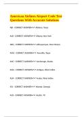 American Airlines Airport Code Test Questions With Accurate Solutions 