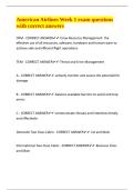 American Airlines Week 1 exam questions with correct answers 