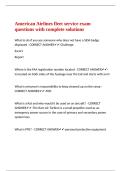 American Airlines fleet service exam questions with complete solutions