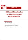 ATLS 10th Edition Post Test ActualQuestionsandAnswers 100%GuaranteePass