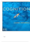 TEST BANK FOR Cognition: Exploring the Science of the Mind Eighth Edition by Daniel Reisberg ISBN: 9780393877403 COMPLETE GUIDE ALL CHAPTERS COVERED 100% VERIFIED A+ GRADE ASSURED!!!!!NEW LATEST UPDATE!!!!!