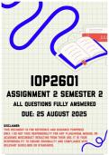 IOP2601 Assignment 2 Semester 2 Memo &vert; Due 25 August 2025