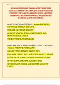 ISSA NUTRITIONIST EXAM LATEST 2025&sol; 2026  ACTUAL EXAM WITH COMPLETE QUESTIONS AND  CORRECT DETAILED ANSWERS &lpar;100&percnt; VERIFIED  ANSWERS&rpar; &vert;ALREADY GRADED A&plus;&vert; &vert;&vert;VERIFIED  EXAM&excl;&excl;&excl;&vert;&vert; &vert;&vert;LATEST EXAM&excl;&excl;&excl;&vert;&vert;