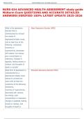 NURS 634 ADVANCED HEALTH ASSESSMENT study guide  Midterm Exam QUESTIONS AND ACCURATE DETAILED  ANSWERSVERIFIED 100&percnt; LATEST UPDATE 2025-2026