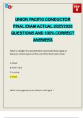 UNION PACIFIC CONDUCTOR FINAL EXAM ACTUAL 2025&sol;2026 QUESTIONS AND 100&percnt; CORRECT ANSWERS