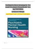 Test Bank for Davis Advantage for Townsend's Psychiatric Mental Health Nursing&comma; 11th Edition by Morgan &vert; 9781719648240