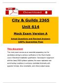 City & Guilds 2365 Unit 614 Mock Exam A &lpar;2025&rpar;&colon; Questions and Revised Answers