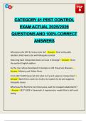 CATEGORY 41 PEST CONTROL EXAM ACTUAL 2025&sol;2026 QUESTIONS AND 100&percnt; CORRECT ANSWERS