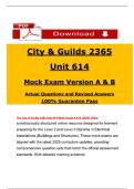 City & Guilds 2365 Unit 614 Mock Exam A & B &lpar;2025&rpar;&colon; Questions and Revised Answers