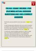 FIN 442 - EXAM 1 REVIEW - FIER &lpar;OLE MISS&rpar; ACTUAL 2025&sol;2026 QUESTIONS AND 100&percnt; CORRECT ANSWERS