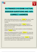 KU FINANCE 310 EXAM 2 ACTUAL 2025&sol;2026 QUESTIONS AND 100&percnt; CORRECT ANSWERS