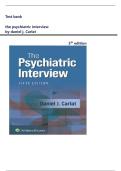  Complete Test Bank For The Psychiatric Interview 5th Edition&lpar; Daniel J&period; Carlat &comma;Verified Chapters 1-34&comma; Newest 2025