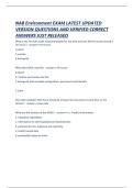 NAB Environment EXAM LATEST UPDATED VERSION QUESTIONS AND VERIFIED CORRECT ANSWERS JUST RELEASED