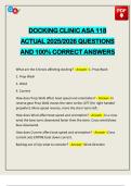 DOCKING CLINIC ASA 118 ACTUAL 2025&sol;2026 QUESTIONS AND 100&percnt; CORRECT ANSWERS