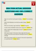 ISSA YOGA ACTUAL 2025&sol;2026 QUESTIONS AND 100&percnt; CORRECT ANSWERS