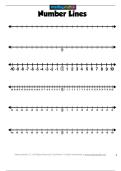 Number LIne Refernece sheet template