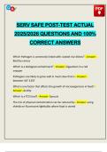 SERV SAFE POST-TEST ACTUAL 2025&sol;2026 QUESTIONS AND 100&percnt; CORRECT ANSWERS