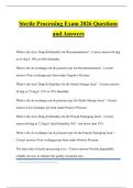 Sterile Processing Exam 2026 Questions and Answers