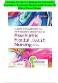 Test Bank &ndash; Davis Advantage for Townsend&rsquo;s Essentials of Psychiatric Mental Health Nursing&comma; 9th Edition by Karyn Morgan &ndash; Complete Collection
