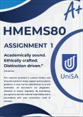 HMEMS80 ASSIGNMENT 1 SEMESTER 2 2025 &ast;COMPLETE ANSWERS&ast; DUE DATE 2 SEPTEMBER 2025 &lpar;BEST ANSWERS FOR THIS ASSIGNMENT&rpar;
