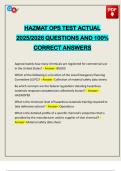HAZMAT OPS TEST ACTUAL 2025&sol;2026 QUESTIONS AND 100&percnt; CORRECT ANSWERS