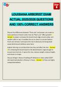 LOUISIANA ARBORIST EXAM ACTUAL 2025&sol;2026 QUESTIONS AND 100&percnt; CORRECT ANSWERS