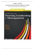 Complete &ndash; Test Bank Essentials of Nursing Leadership & Management&comma; 8th Edition By Sally A&period; Weiss&comma; Ruth M&period; Tappen&comma; RUTH M&period; TAPPEN&comma; Karen Grimley&period; &lpar;All Chapter&colon;s&comma; Latest Edition&comma; Verified Answers with Rationales&rpar;