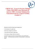 CHEM 1411 - Exam -1 Practice Multiple Choice 2025&sol;2026 Latest Questions & Answers 100&percnt; Accurate Solutions For Guaranteed Success &vert; Expert-Verified&comma; Graded A&plus;