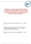 CHEM 1411- Safety Quiz Multiple Choice 2025&sol;2026 Latest Questions & Answers 100&percnt; Accurate Solutions For Guaranteed Success &vert; Expert-Verified&comma; Graded A&plus;