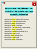 EXAMS PACK&colon;&colon;&colon; ACUTE CARE CAN ACTUAL 2025&sol;2026 Q&A 100&percnt; PASS