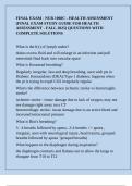 FINAL EXAM - NUR 1060C - HEALTH ASSESSMENT &lpar;FINAL EXAM STUDY GUIDE FOR HEALTH ASSESSMENT - FALL 2025&rpar; QUESTIONS WITH COMPLETE SOLUTIONS