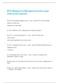 PFT Monitor Certification Overview exam with correct answers
