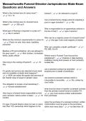 Massachusetts Funeral Director Jurisprudence State Exam Questions and Answers