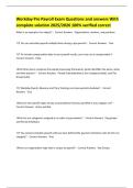 Workday Pro Payroll Exam Questions and answers With complete solution 2025&sol;2026 100&percnt; verified correct 