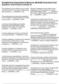 Straighterline Organizational Behavior &lpar;BUS120&rpar; Final Exam Test Questions with Answers Graded A&plus;