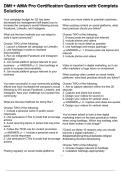 DMI &plus; AMA Pro Certification Questions with Complete Solutions